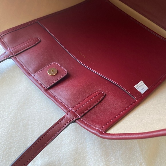 Tory Burch Red Geo Logo Tote Bag – Burgundy – New with Tags - Picture 9 of 10